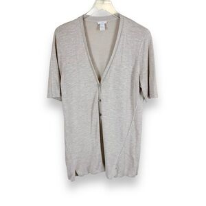J. Jill Short Sleeve Linen Blend Cardigan